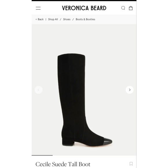 Women's Veronica Beard Cecile Suede Tall Boots in Black Size 9